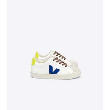 Kids' Veja ESPLAR LACES CHROMEFREE Sneakers White/Blue | ZA 831FDN